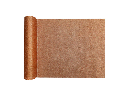 Dekoracja bieżnik brokatowy na stół - miedziany - 28 cm x 3 m - 1 szt.