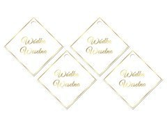 Zawieszki z wstążeczką na wódkę weselną - 12 szt.