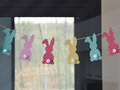 Girlanda DIY Króliczki z pomponikami na Wielkanoc - 250 cm - 1 szt.
