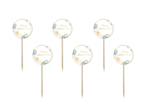 Pikery na I Komunię Świętą - 7 cm - 6 szt.