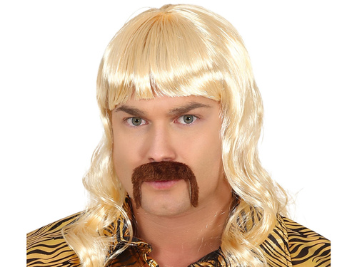 Peruka męska blond Disco + wąsy