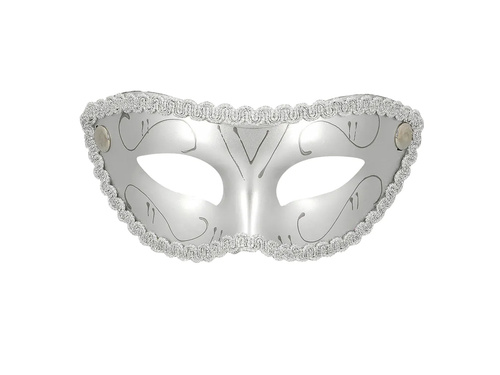 Maska karnawałowa srebrna - 1 szt.