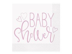 Serwetki na baby shower dla dziewczynki - 33 cm - 16 szt.