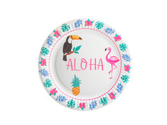 Talerzyki papierowe Aloha Party - 18 cm - 6 szt.