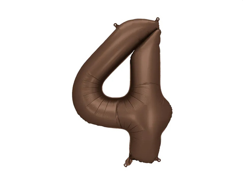 Balon foliowy brązowy cyfra 4 - 86 cm - 1 szt.