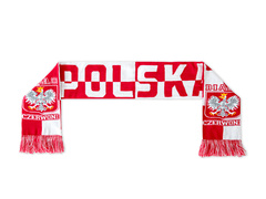 Szalik biało-czerwony Polska - 15x 150 cm - 1 szt.