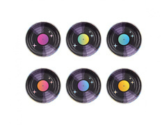 Talerzyki papierowe Retro Disco - 18 cm - 6 szt.