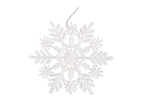 Zawieszki Śnieżynki białe - 10 cm - 6 szt.