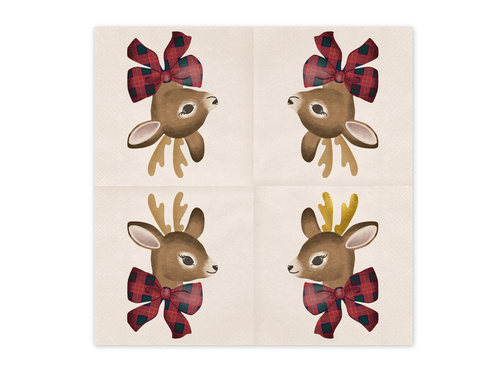 Serwetki bożonarodzeniowe Jelonek - 12 szt.