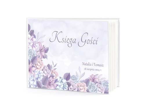 Księga gości weselnych lawendowa - 50 kartek