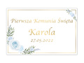 Plakat komunijny personalizowany - I Komunia Święta - 60x40 cm