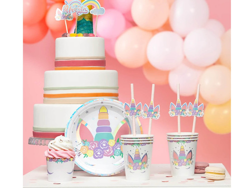 Kubeczki papierowe Jednorożec - 266 ml - 6 szt.