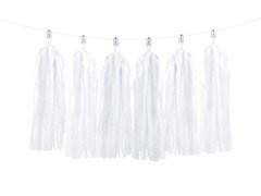 Girlanda z frędzlami białymi - 150 cm - 1 szt.