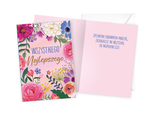 Kartka na urodziny Kwiaty - 1 szt.