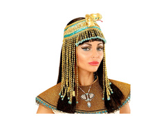 Ekskluzyjna egipska ozdoba głowy z wężem i koralikami