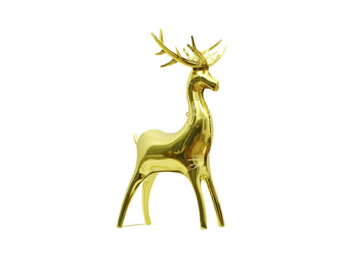 Balon foliowy stojący Renifer- złoty - 50 x 81,5 cm - 1 szt.