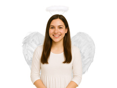 Zestaw skrzydła anioła białe 60 x 45 cm oraz Aureolka