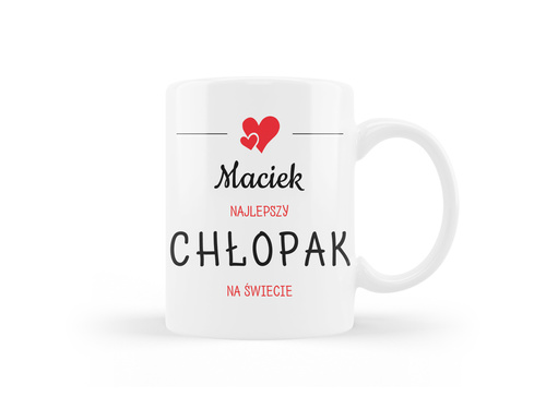 Kubek personalizowany na dzień chłopaka z imieniem - 330ml