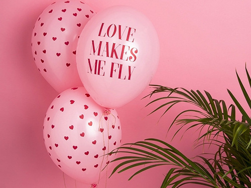 Balony z nadrukiem Serduszka na walentynki - 30 cm - 6 szt.