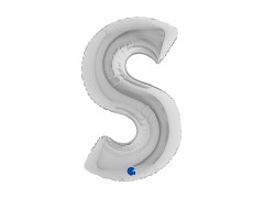 Balon foliowy literka S srebrny - 40" - 1 szt.