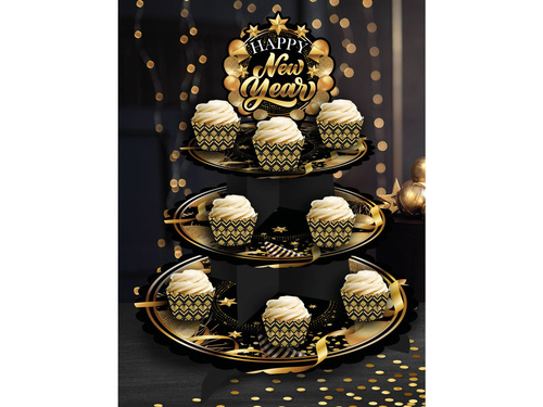 Stojak patera na słodycze Happy New Year - 1 szt.