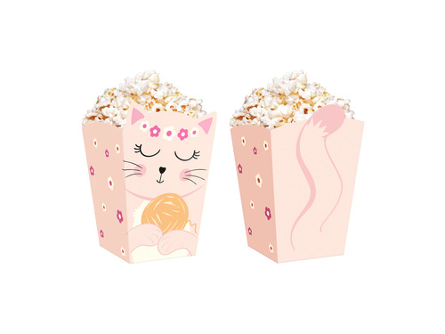 Pudełka na popcorn Kotki - 6 szt.