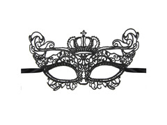 Maska Korona koronkowa czarna - 1 szt.