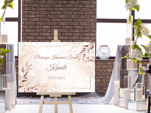 Plakat komunijny personalizowany - I Komunia Święta - 90x60 cm