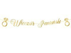 Baner napis Wieczór panieński złoty - 150 cm - 1 szt.