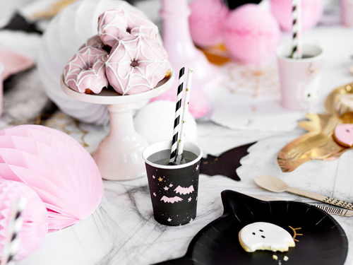 Kubeczki papierowe halloweenowe Boo! - 220 ml - 6 szt.