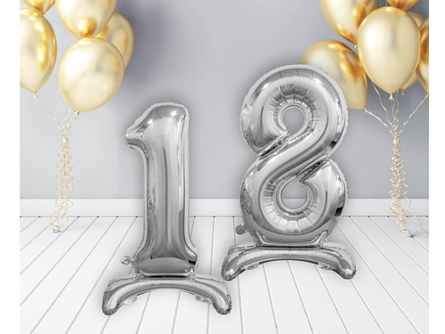 Zestaw balonów foliowych 18 srebrna - 74 cm