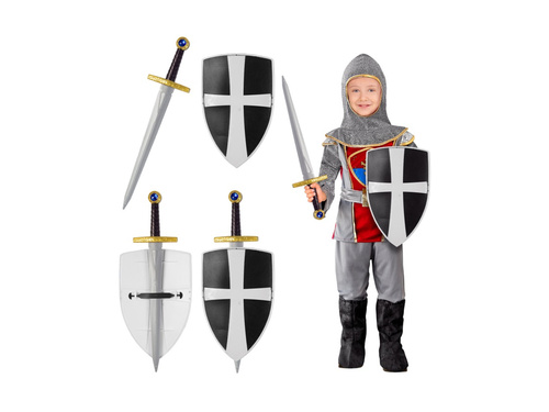 Zestaw krzyżowca: tarcza i miecz - miecz 49 cm, tarcza 19 cm