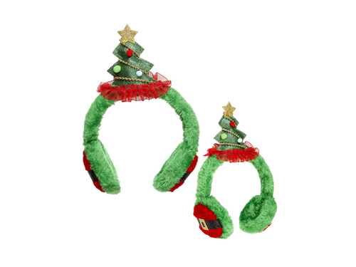 Opaska ocieplacz na uszy z choinką