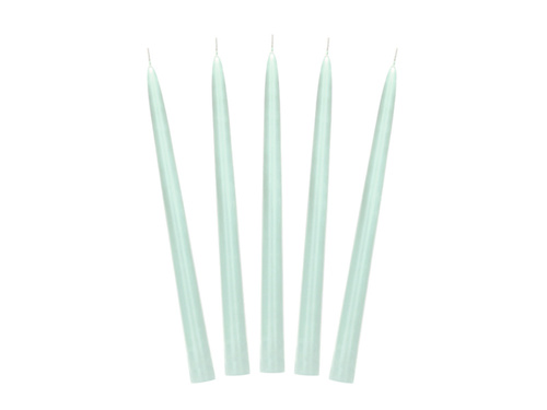 Świeca stożkowa matowa szałwiowa - 24 cm - 10 szt.