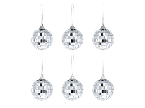 Kula dyskotekowa srebrna - 5 cm - 6 szt.