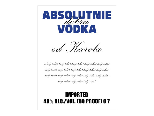 Etykiety personalizowane na butelkę Absolut - 9 szt.