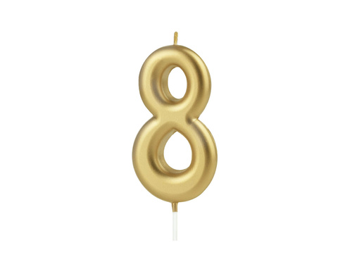 Świeczki cyferki złote - 18 - 2 szt.