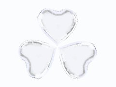 Balony foliowe Serca srebrne - 23 cm - 3 szt.