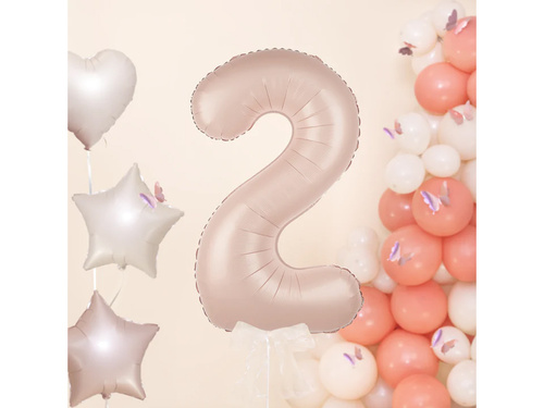 Balon foliowy karmelowa cyfra 2 - 100 cm - 1 szt.