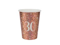 Kubeczki papierowe na trzydzieste urodziny 30 Sparkling - 270 ml - 10 szt.