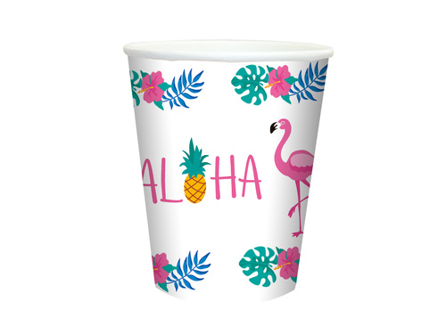 Kubeczki papierowe Aloha Party - 250 ml - 6 szt.