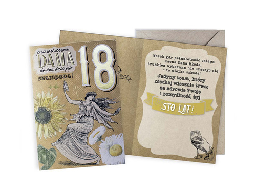 Kartka na osiemnaste urodziny - 1 szt.