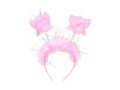 Opaska na głowę motylek różowy z futerkiem