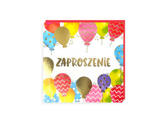 Zaproszenia urodzinowe Baloniki - 5 szt.