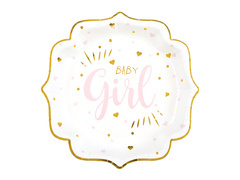 Talerzyki papierowe Baby Girl - 21 cm - 10 szt.
