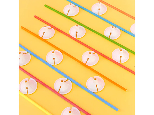 EKO Patyczki papierowe z zatyczkami do balonów - mix kolorów - 10 szt.