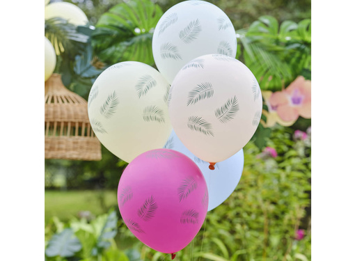 Balony lateksowe Tropikalne liście - 30 cm - 5 szt.