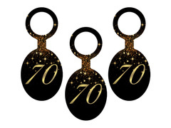 Zawieszki na wódkę Sparkling na siedemdziesiąte urodziny - 8 szt.