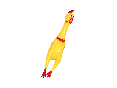 Zabawka gumowy piszczący kurczak - 1 szt.