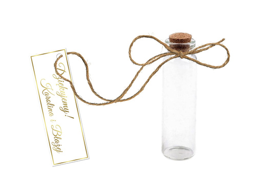 Personalizowane podziękowania dla gości - szklane buteleczki - 6 kpl.